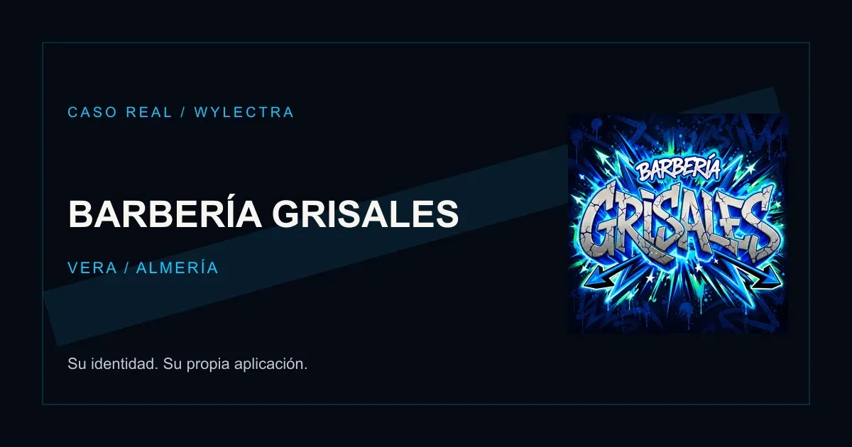 Barbería Grisales: icono de graffiti azul y caso real de Wylectra en Vera